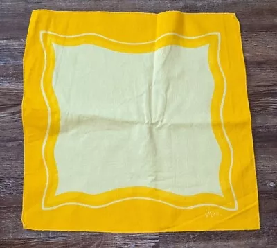 Vintage Vera Neumann Sunny Yellow Cotton Dinner Napkins Set Of 4 • $39.99