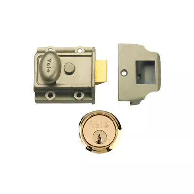 Yale Non-Deadlocking Nightlatch 40mm Back Set PB Cylinder Enamelled Body 706 • $48.48