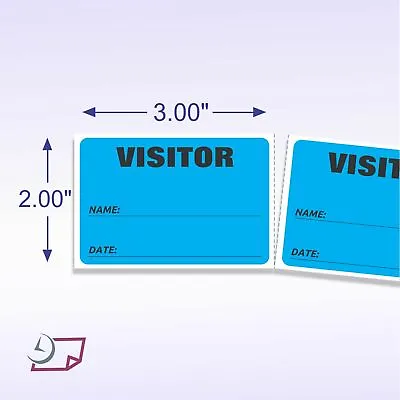 £16.50 • Buy BLUE 3x2 Visitor Identification Name Tag Badge Labels (500 Stickers Per Roll)