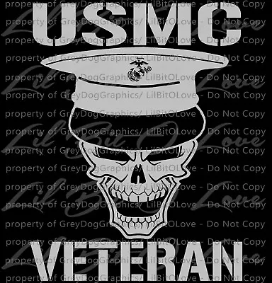 Usmc Veteran Skull Vinyl Decal Us Marine Corps Sticker Military • $2.95