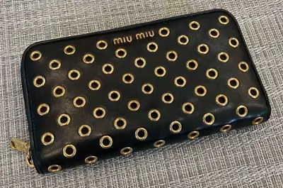 Miumiu Long Wallet Black No Box Shipped From Japan • $59