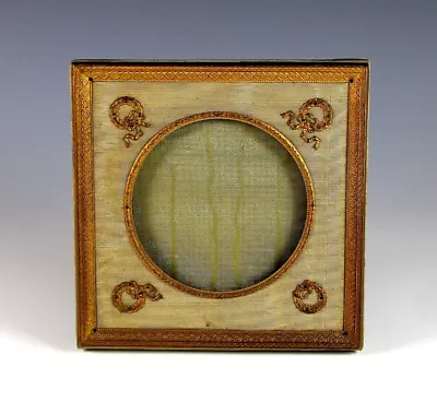 Antique French Louis XVI Style Gilt Bronze Photo Frame With Silk Mat • $270
