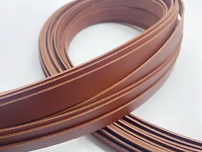 £9.59 • Buy 2mm Thick Premium Veg Tan Leather Cowhide Belt Strip Tan Brown - Select Size