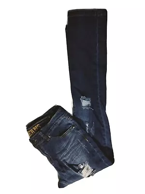 V.I.P. Jeans - Ladies V.I.P. Distressed Skinny Stretch Dark Wash Jeans Size 5/6 • $11