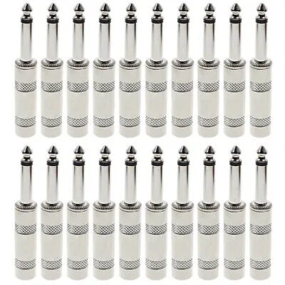 20pcs 1/4 MONO TS Heavy Duty Male Audio Speaker Guitar Cable Connector Plug Jack • $19.75