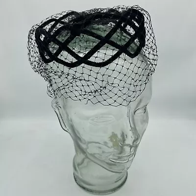 $9.99 • Buy Vintage Ladies Hat Fascinator Sheer Veil Black 