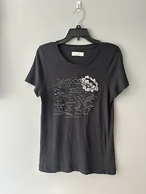 J Crew L Beaded Embroidered France Map T Shirt Tee Critter Graphic Embellished • $27.90