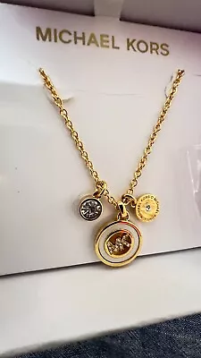 MICHAEL KORS MKJX7769791 Triple Charm Pendant Necklace Rose Gold $145 • $49.99