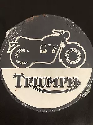 Triumph Motorcycle Metal Sign Black And White Vintage Look Man Cave Triumph Mc • $24.95