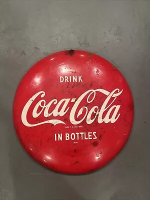 16” Vintage Original Drink Coca Cola In Bottles Button Sign • $150