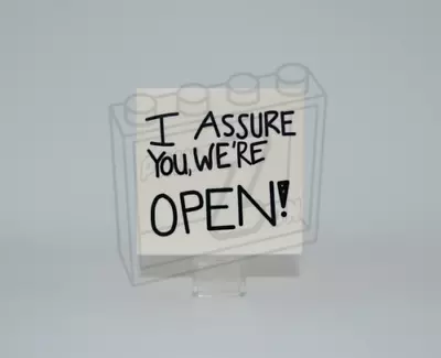 LEGO CLERKS 'I Assure You We're Open' Custom PAD PRINTED TILE  • $20