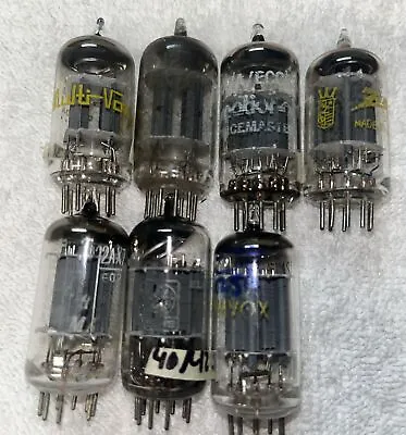 Lot Of 7 12AX7 Preamp Vacuum Tubes Mixed Brands TV7 Strong And NOS • $125