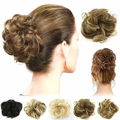 $5.29 • Buy Thick X-Large Messy Bun Hair Piece Scrunchie Updo Wrap Hair Extensions As Human