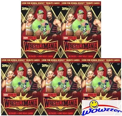 (5) 2019 Topps WWE Road To Wrestlemania EXCLUSIVE Sealed Blaster Box-5 RELIC  • $169.95