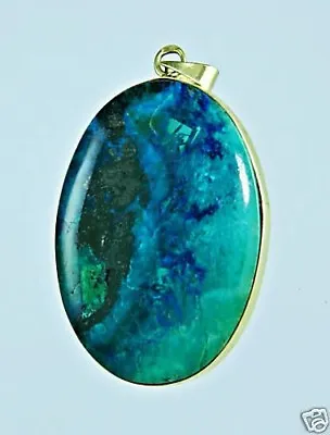 Genuine Eilat Stone Israel & 14k Yellow Gold Pendant ! High Quality Jewelry • $195