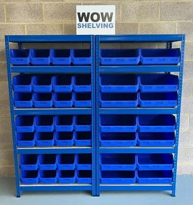 WOW Shelving Plastic Parts Bin Kits Metal Racking Storage Garage Workshop Shelf • £239