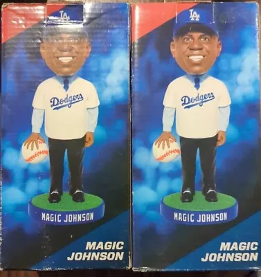 2x LOT - Magic Johnson L.A. Dodgers Bobble Bobblehead 2013 SGA NEW In Box Fr/shp • $59.95