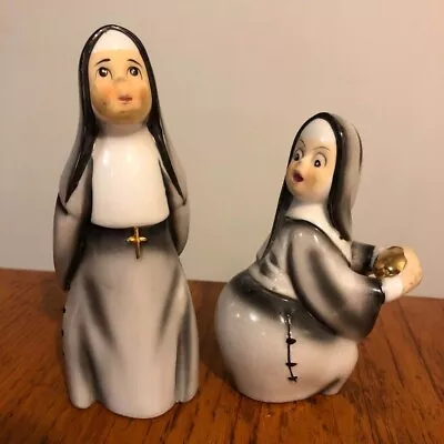 Vtg Lot Comical Lefton Porcelain Religious Catholic Nun Grey Habit Rosary Beads • $27.50