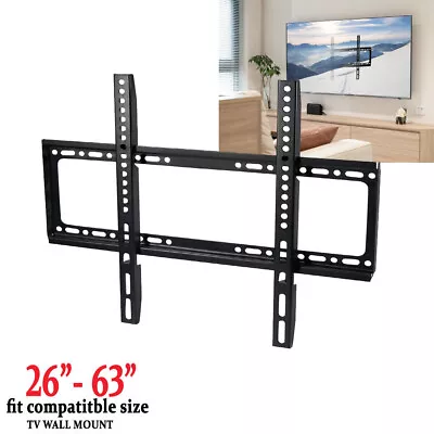 TV Wall Bracket Mount Slim LCD LED For 26 30 32 40 42 50 55 Upto 63 Inch Stand • £8.77