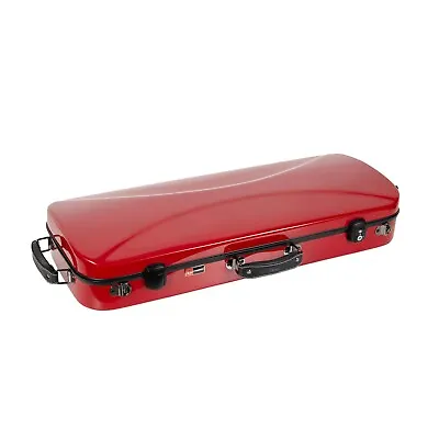 Crossrock Fiberglass Double Violin Case - Two 4/4 Violin Backpack Red Case • $294.99