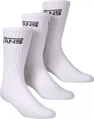 Vans Socks Classic Crew 3pk White US 10-13 • $24.99