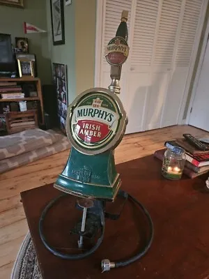 Vintage Murphy's Irish Amber Draft Beer Tower - Engine W/ Beer Line & Handle  NR • $79