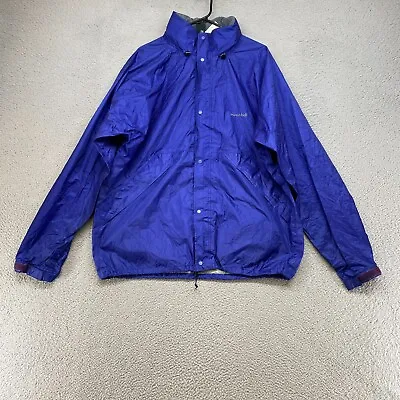 Mont Bell Goretex Jacket Mens XL Vintage Blue Nylon Windbreaker Rain Coat • $89.06