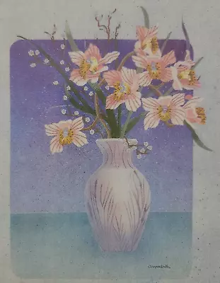 Floral Crewel Kit Elsa Williams Vase Purple Pastels Paternayan Wool Yarn Vtg • $16.95