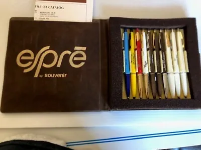 Lot 1982 Vintage Espre Advertising Ball Point Pen Sales Sample Case With Info • $10