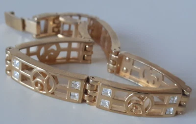 £10 • Buy Vintage Costume Jewellery Gold Plated Rennie Macintosh Bracelet