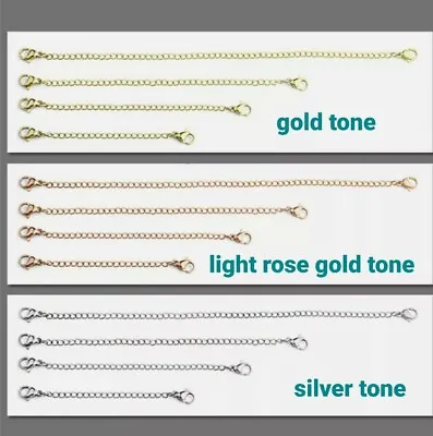 Silver Rose Gold Stainless Steel Chain Extender Extension Necklace Bracelet UK • £4.11