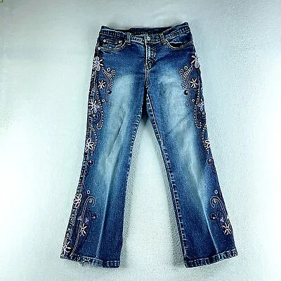 Z Cavaricci Teens Jeans Blue Tag Size 16 (26x24) Mid Rise Bootcut Embroidered • $19.78