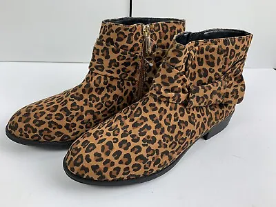 NEW Nina Samarah Bootie Size 6 Leopard Bow Side Zip • $9.99