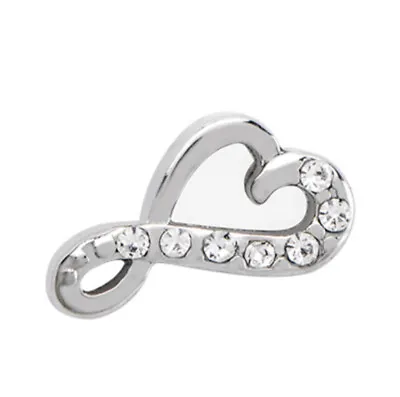 Origami Owl SILVER INFINITY HEART Floating Crystal VALENTINE’S DAY Charm • $5.99