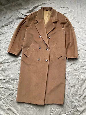 Max Mara Wool Cashmere Women's Double Breasted Long Beige Coat Size US 4 / S • $335