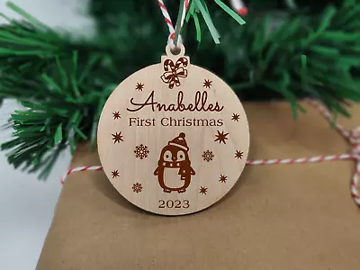 Personalised Babys First Christmas Decoration Bauble Or Wall Hanger With Candy • £4.99