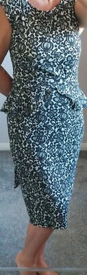 £6 • Buy Dorothy Perkins Ladies Peplum Cap Sleeve Tie Belt Pencil Back Slit Dress Size 12