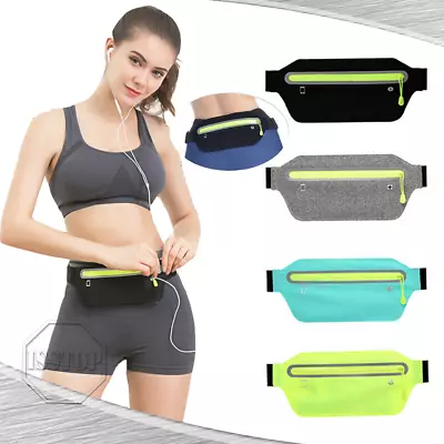 Sports Ultra Slim Runner Waist Bum Bag Waterproof Fanny Pack Belt Pouch Jogging • $7.73