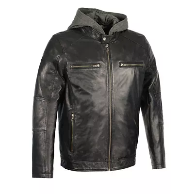 Milwaukee Leather Men's Snap Collar Leather Moto Jacket W Removable Hood*SFM1850 • $139.99