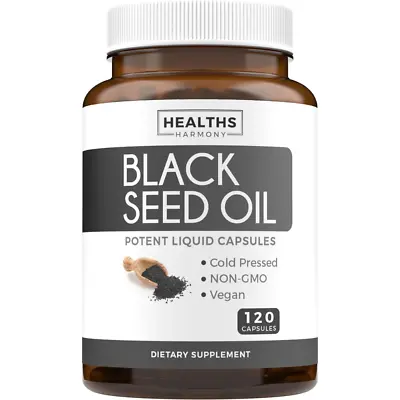 Healths Harmony Black Seed Oil Softgel Capsules (NON-GMO & Vegan) • $18.97