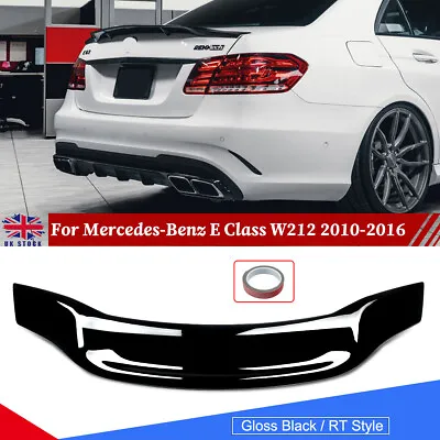 RT Style Gloss Black Rear Trunk Spoiler For Benz W212 E300 E350 E550 E63 2010-16 • £62.59