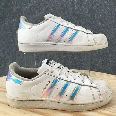 $24.69 • Buy Adidas Shoes Womens 6 Superstar J Iridescent Sneakers AQ6278 Hologram White 