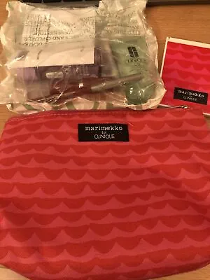 Marimekko For Clinique Travel Makeup Bag Pink Raspberry Print Mirror Lips Cosmo • $14.45