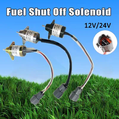 Fuel Shut Off Shutdown Solenoid 12V/24V For Yanmar Doosan Komatsu Kubota TRACTOR • $56.79