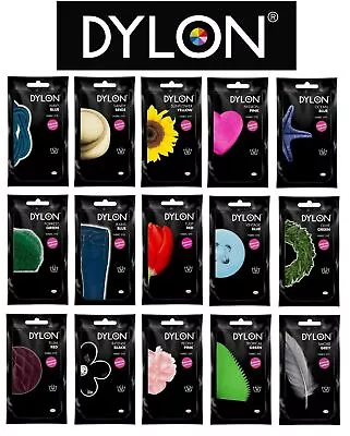 DYLON HAND FABRIC DYE 50g - NEW INTENSE 20 COLOURS AVAILABLE - FAST POSTAGE • £4.49