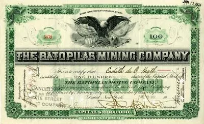 Batopilas Mining Co. - Stock Certificate - Mexican Stocks & Bonds • $50