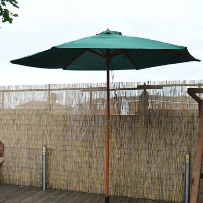 £28.95 • Buy 2.4m Wooden Garden Parasol 34mm Shaft & Pulley In Green