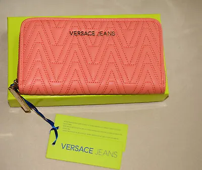  Versace Jeans  Salman Pink Quilted Wallet* Beautiful* NWTGS • $95.99