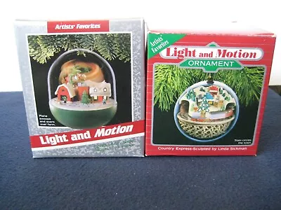 VTG HALLMARK CHRISTMAS ORNAMENTS MAGIC LIGHT And MOTION (SET) • $67.99