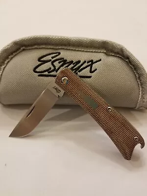 ESNYX KNIFE - SILVERLINE BEER BUSTER Jr. SLIPJOINT - #ESN-BBJSJ-44 BROWN MICARTA • $199.99